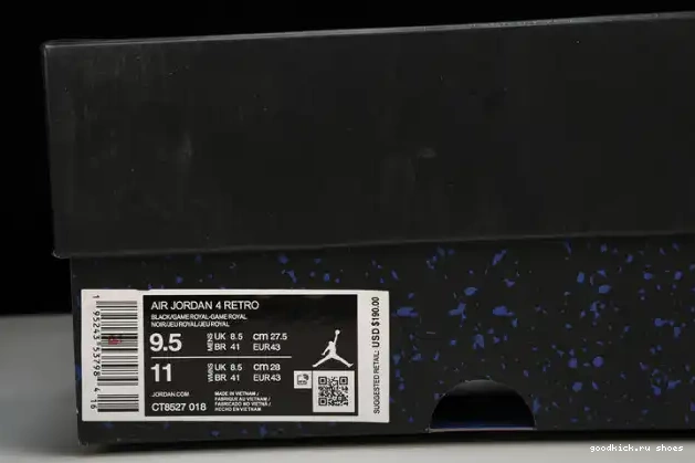 Retro 4 CT8527-018 Game Black Jordan Royal 0515